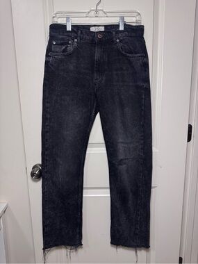 Free people Women’s rock and roll 28 Jeans Black Dark Wash  High Rise Distressed